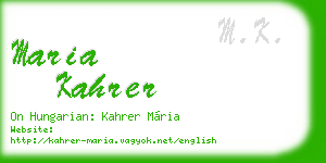 maria kahrer business card